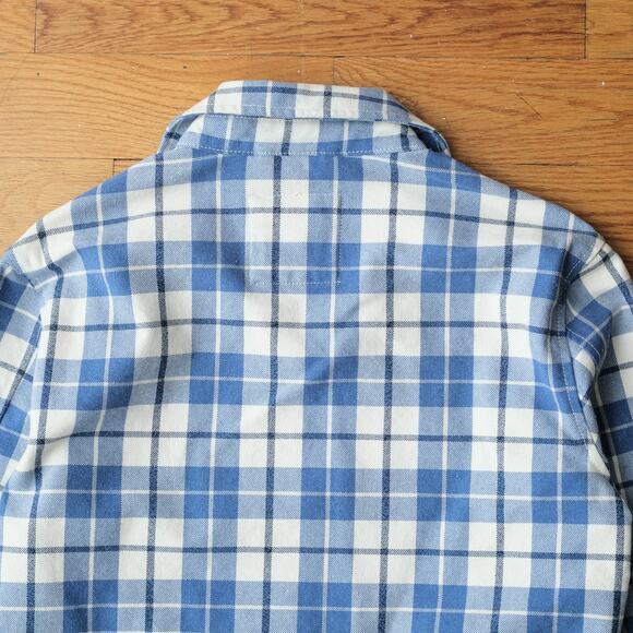 Zara Born Winner Plaid Bomber Jacket in Blue White Plaid Men Size S Retro Casual - Picture 4 of 5